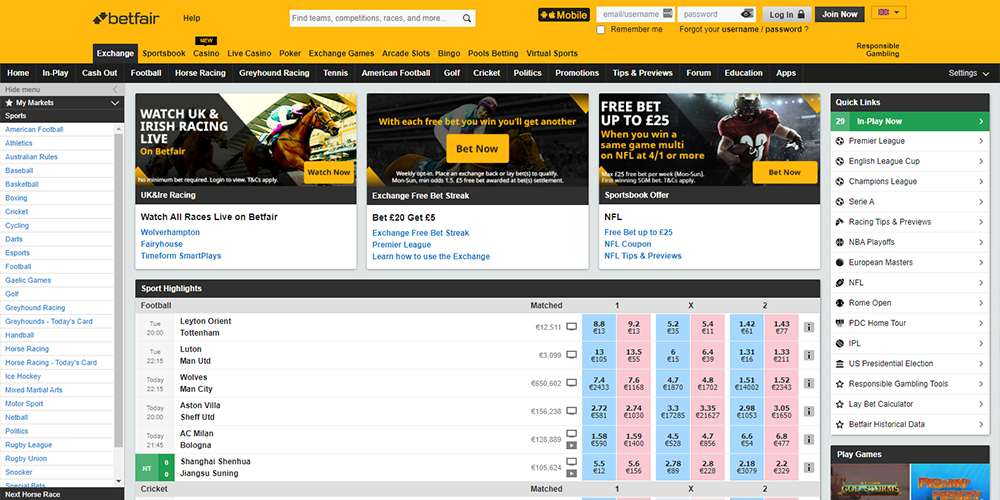 Betfair exchange