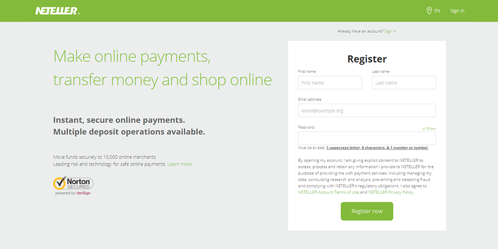 Neteller Register