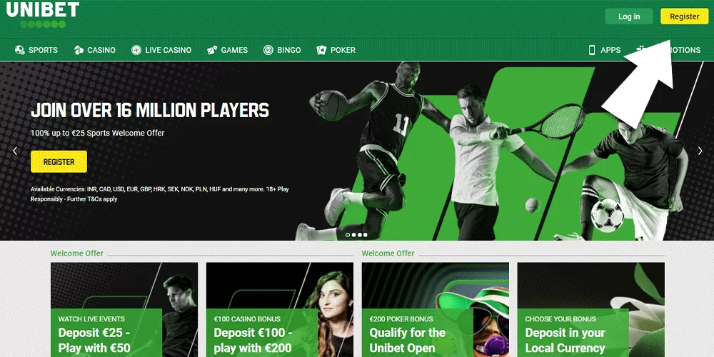 Unibet registration