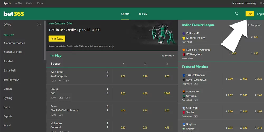 Bet365 registration