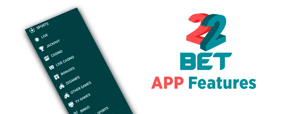 Features of 22bet App